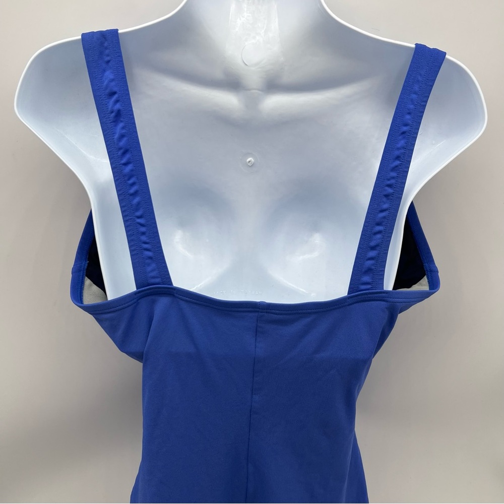Speedo Retro Design Women's Royal Blue Ruched One Piece Swimsuit-Size 14 - Picture 6 of 13